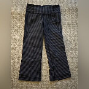 Pinstripe Lululemon crop flare leggings